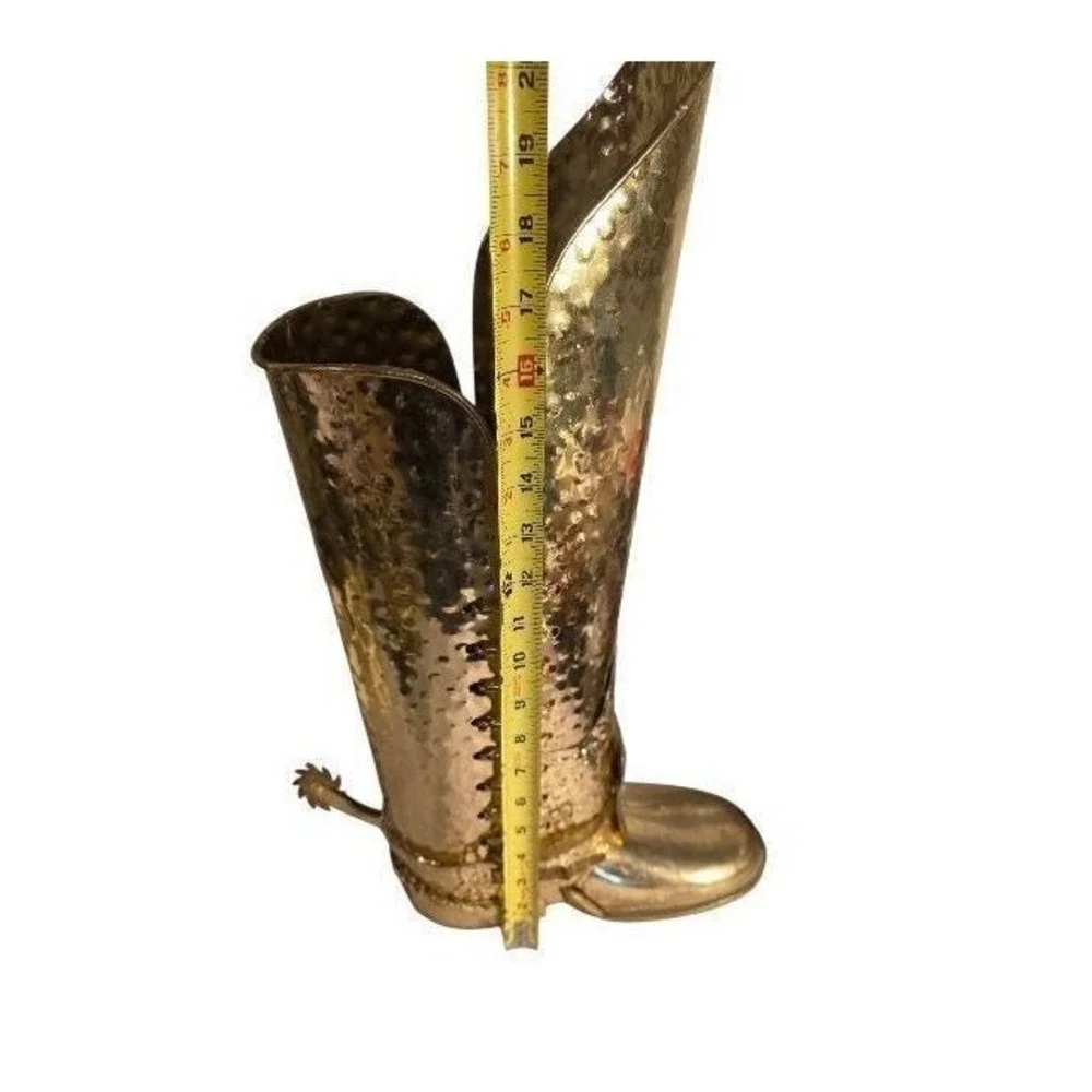 Vintage Hammered Brass Boot Umbrella Stand Luxury Storage Walking Sticks‎ Holder